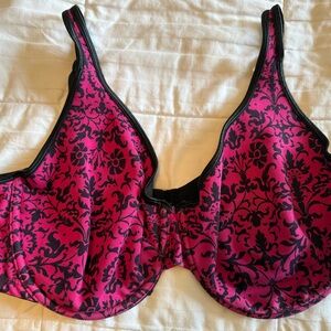 Cacique Pink and Black Floral Bra